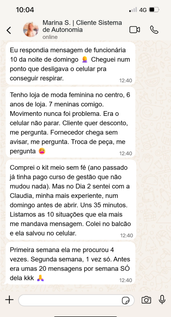 Marina S., loja de moda feminina, 7 funcionárias · Uberlândia (MG)